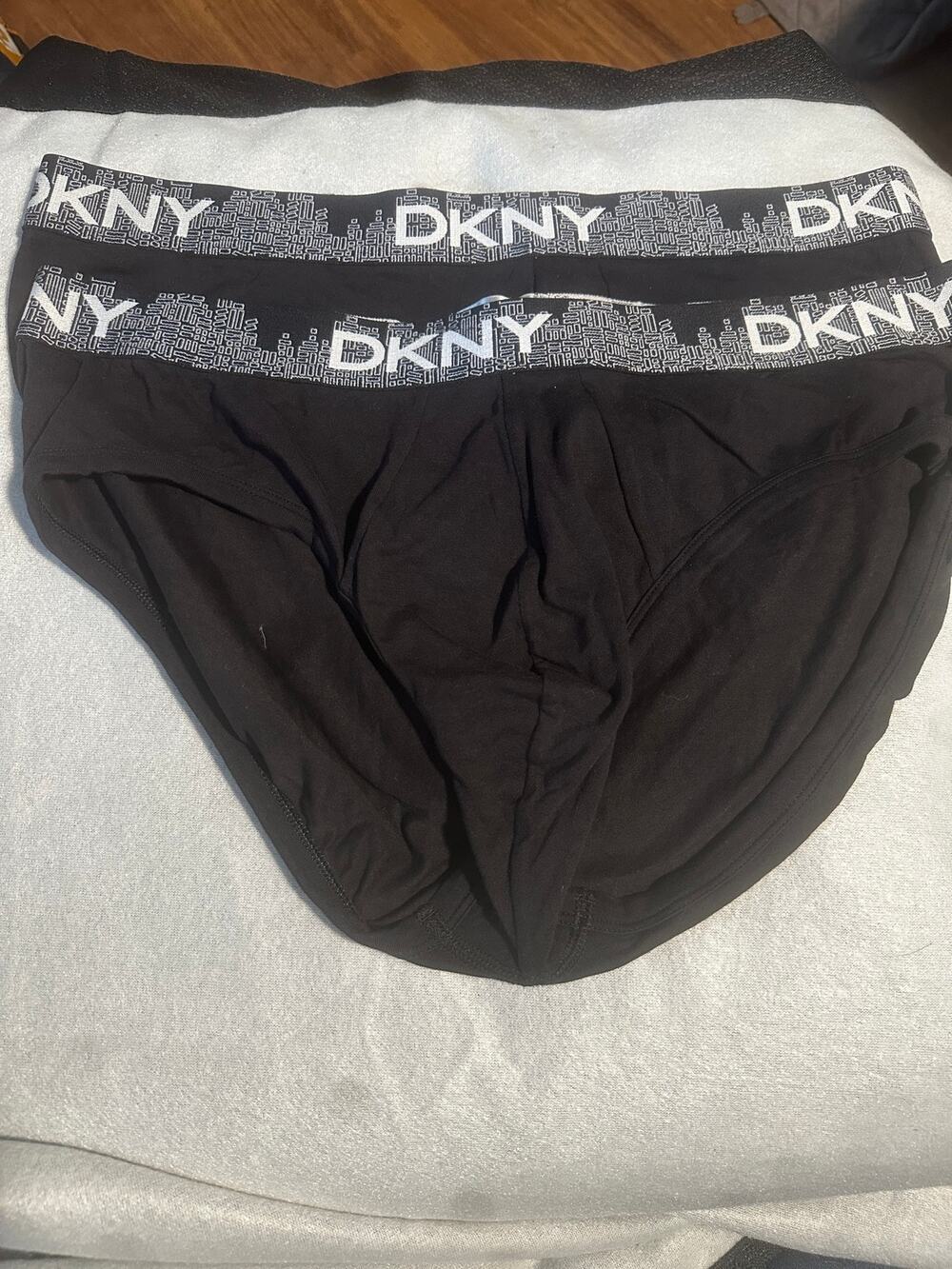 VTG (2) DKNY bikini brief underwear black size XL pouch front